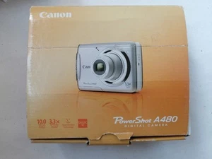 TESTED CANON PowerShot A480 10.0MP Digital photo vintage Camera PC1351 White BOX - Picture 1 of 24