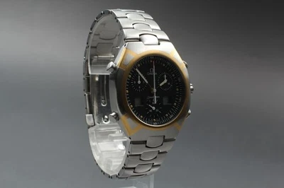 *Casi COMO NUEVO* OMEGA Seamaster Polaris Negro Cronógrafo Ana-Digi Reloj de Cuarzo para Hombres Foto 1 de 4