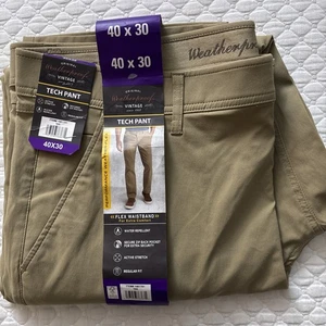 Wetterfeste Vintage Herren Tech Hose normale Passform gerades Bein flexibler Bund neu mit Etikett - Bild 1 von 6