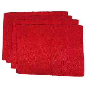 Rot Glitzer Gerippt Tischsets 14x19 Zoll Stoff 4er Set Gewebt Baumwollmischung - Bild 1 von 5