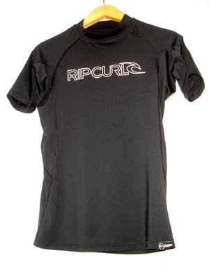 Ripcurl Mens M Black Rash Vest UPF 50 Surfing Sun Ultraviolet Protection - Image 1 of 4