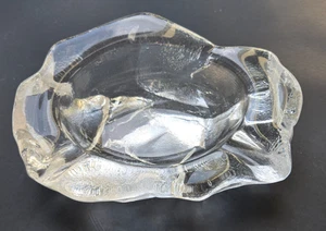 Vintage Brutalist Style Textured Ice Glass Ashtray MCM BRUTALIST - KOSTA BODA ? - Picture 1 of 5