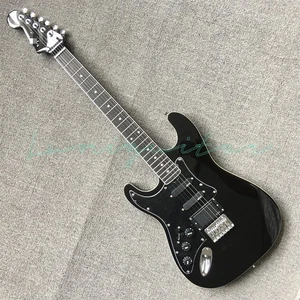 Linkshänder schwarz ST E-Gitarre SSH Tonabnehmer Lindenholz Korpus Chromteile - Bild 1 von 7