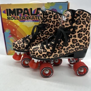 Impala Vegan Roller Skates Leopard Print Quad Skating Women’s Size 8 with Box - Picture 1 of 12