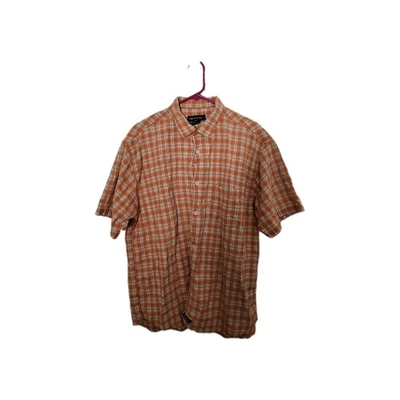 Camisa vintage No Fear XL abotonada naranja a cuadros manga corta retro informal para hombre Foto 1 de 4