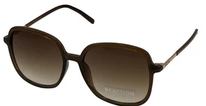 Reaction Sunglass Womens Taupe Brown Square Plastic, Gradient Lens KC1427. 45F - Picture 1 of 13
