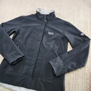 Mountain Hardwear Jacket Women Medium Softshell Fleece Lined Black Water Resist - Picture 1 of 11