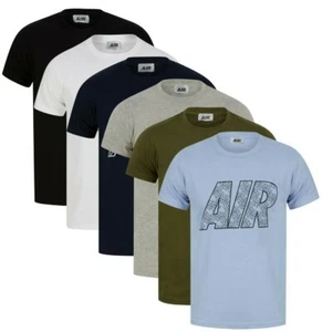 T-shirt girocollo con logo stampato AIR abbigliamento casual estivo - Foto 1 di 13