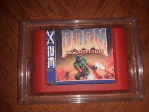 DOOM RESURRECTION 2.2 FOR SEGA 32X - NTSC & PAL - RED SHELL + CLEAR DISPLAY TRAY - Picture 1 of 1