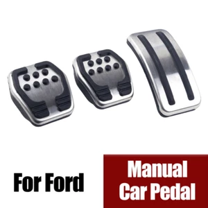 Non Silp Stainless Steel Car Gas Brake Clutch Pedal For Ford Focus 2 3 MK2 MK3 - Picture 1 of 6