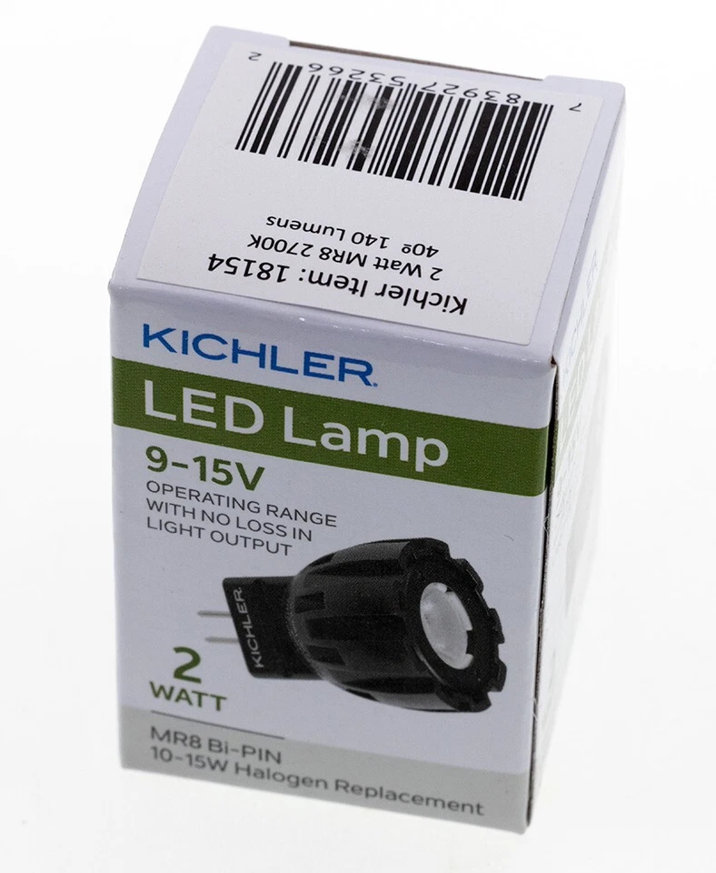 Kichler 18154 Black 12V Led MR8 Bi-Pin Bulb, 2700K 40 Degree Flood - Image 1 of 1