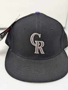 Colorado Rockies Hat Cap 7 1/4 New Era 5950 Pro Model 100% Wool Deadstock 90s - Picture 1 of 8