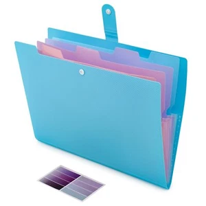 Colorful Expanding File Folder 5 Pockets Folder with Colored Labels Portable ... - Picture 1 of 7