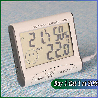 Digital LCD Humidity Meter Sensor Thermometer Gauge Hygrometer Room Temp UK SELL • 5.98£
