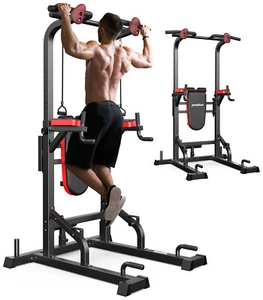 Power Tower MultiFunction Strength Training Dip Station Pull Up Bar With Bench - Picture 1 of 14