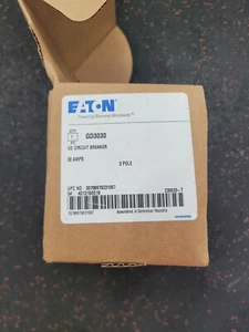 EATON IND CIRCUIT BREAKER, GD3030, 30 A, 3 P, 480 V, TYPE GD, 22kA@480 V. NEW. - Picture 1 of 2