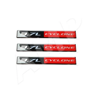 3pc Fits NEW Ford Mustang Cyclone Badge 3.7 Flexible Emblem Decal Sticker ER - Picture 1 of 2