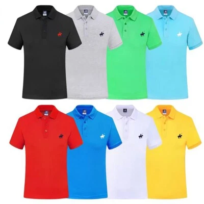 4-Pack: Mens Cotton Pique Short Sleeve Polo Shirts - Image 1 of 3