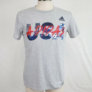Adidas T-Shirt Boys Youth XL 18-20 Crew Neck Tee Gray Short Sleeve - USA Sports - Picture 1 of 9