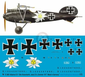 Peddinghaus 1/72 Albatros D.V Markings Otto Kissenberth Jasta 23b 1917 Primera Guerra Mundial 3661 - Imagen 1 de 1