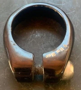 Abrazadera de tija de sillín de bicicleta de aleación negra NOS 1 1/8" - Imagen 1 de 4