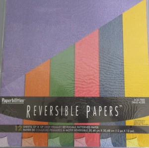 Paperbilities 12x12 reversible tiefe Primärfarbe Papier 12 Blatt Sammelalbum Karte - Bild 1 von 5