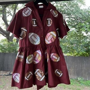 Queen Of Sparkles Women’s Small Maroon Football Romper NEW
