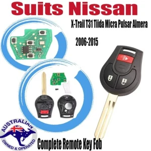 Complete Remote Key Fob Suits Nissan X-Trail T31 Tiida Micra Pulsar Almera 433Mh - Picture 1 of 3