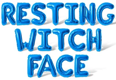 CARA DE BRUJA DESCANSADA Letra Globo Banner - Decoraciones de suministros para fiestas de Halloween Foto 1 de 4