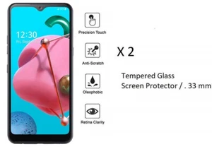 2 x Tempered Glass Screen Protector For LG K51 / Q51 / LG Reflect L555DL - Picture 1 of 1