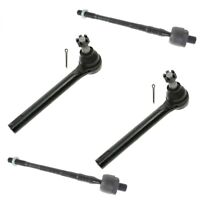 Set of 4 Pieces Front Inner /& Outer Steering Tie Rod End Kit Left /& Right