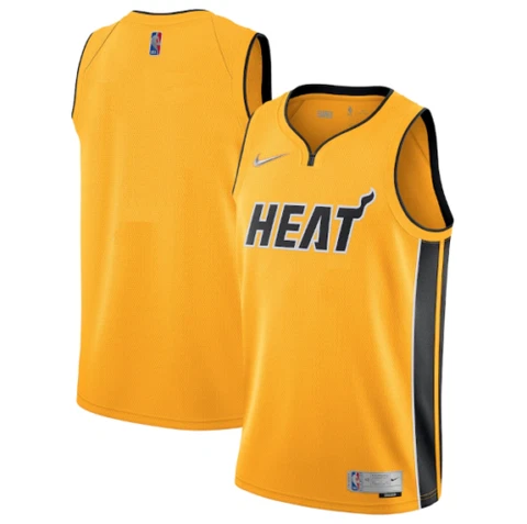 Miami Heat Earned Edition Trophy Gold Nike NBA Basketball Jersey Size LARGE / 48 Cover
