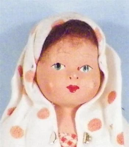 Latvian Girl Doll Composition Head Cloth Body Latvia Vintage - Picture 1 of 6