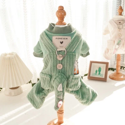 Cat Dog Clothes Warm Jumpsuit Winter Coat Costume Funny Dressup for Small Pets - Image 1 of 4
