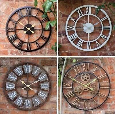  Garden Ornament Wall Clock Open Face Station Church Tower Clock Indoor Outdoor - Image 1 of 4