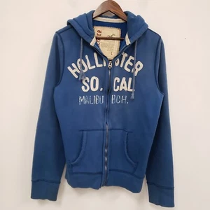 Vintage Hollister Mens Thick Full Zip Hoodie Size L Graphic Preppy Logo Y2K - Picture 1 of 17
