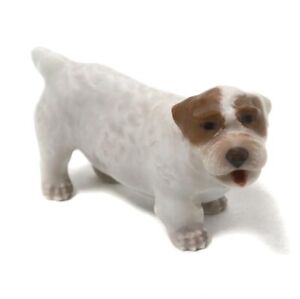 Denmark Vintage Porcelain Figurine Of Sealyham Terrier Dog Hand Made Painting