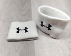 Under Armour Performance White With Black Logo Wristbands Pair Unisex