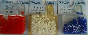 Mill HIll size 6 Glass Beads Union Jack Colours - Picture 1 of 1