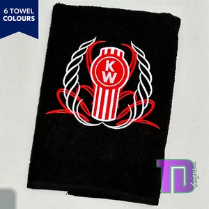 Kenworth Pinstripe Truck Embroidered Bath Sheet Towel - Picture 1 of 2