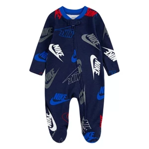 New Baby Boys Infant Nike Logo Zip Footed Sleep & Play one piece - Picture 1 of 4