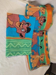 Vtg Disney Lion King 2 Simba's Pride Twin Bed Sheets Flat Fitted Pillow Case - Picture 1 of 4