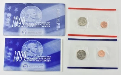 1999 Susan B Anthony $1 Uncirculated Coin Set Envelope - Image 1 of 4