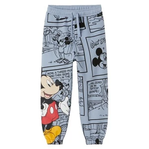 Zara Plush Mickey Mouse Logo Disney Pants Boys Size 7 Blue - Picture 1 of 8