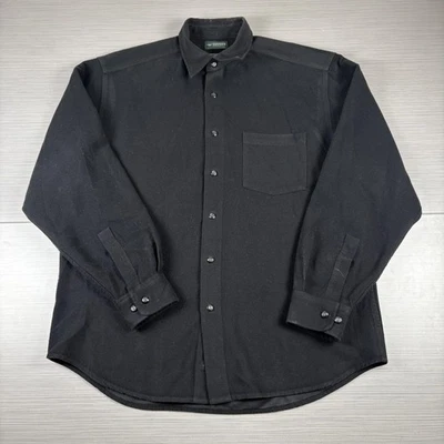 Dockers Recode Shirt Mens Medium Black Long Sleeve Button Up Solid Casual Work - Image 1 of 4
