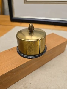 Vintage Brass Desktop Postage Stamp Keeper Roll Dispenser Holder PAT Products - Picture 1 of 14