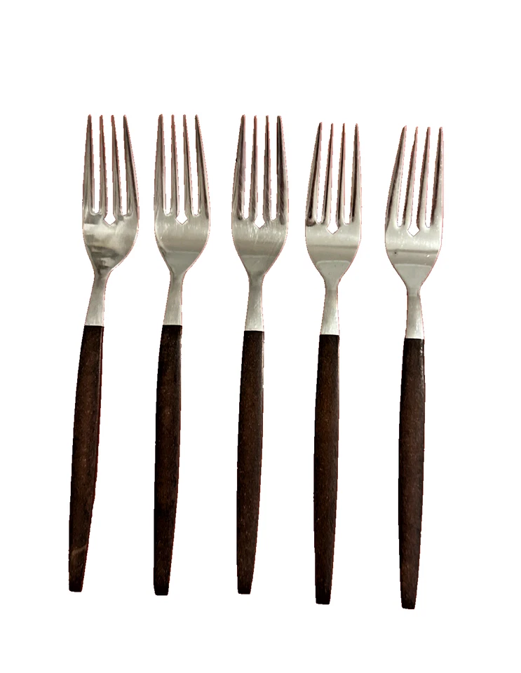 EKCO ETERNA 独木松饼合成木质餐具 x5 沙拉叉 日本替换件 — 第 1/4 张图片