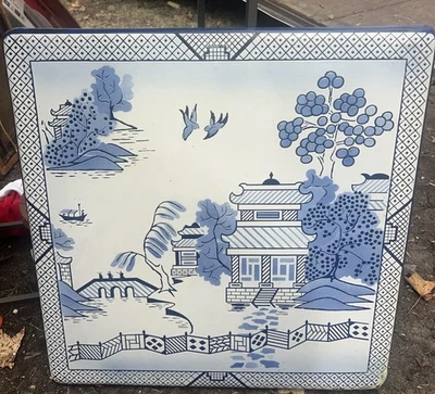 "Colgante de pared vintage esmalte sauce azul decoración de pared 23"" cuadrado" Foto 1 de 4