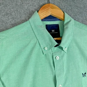 Crew Clothing Shirt Mens XL Green Long Sleeve Slim Fit Button Down Oxford Smart - Picture 1 of 13
