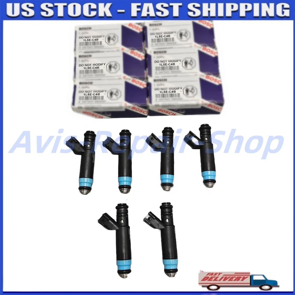 NEW 6x Bosch Fuel Injectors 1L5E-C4B For 2001-2008 Ford Ranger 3.0L V6 02-07 US Foto 1 de 4